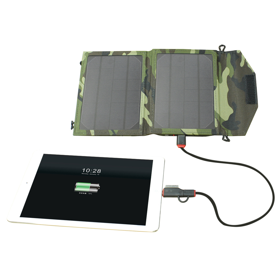 5W 2-panel Folding Solar Power Bank Charger