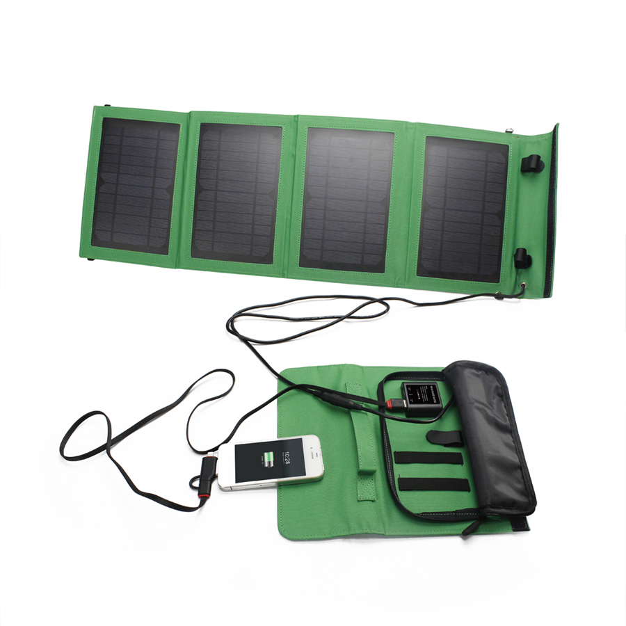 14w 4-panel detachable folding solar panel charger